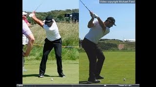 Jon Rahm golf swing  Long Iron faceon amp downtheline July 2017 [upl. by Westland866]