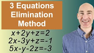 Solving Systems of 3 Equations Elimination [upl. by Doran]