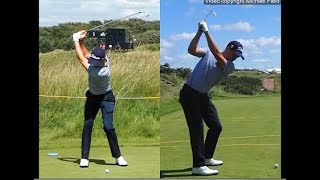 Justin Thomas golf swing  Long Iron faceon amp downtheline July 2017 [upl. by Ciprian]