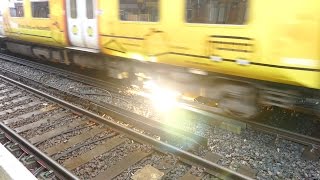 Merseyrail 507 009 making arcs at Birkdale station [upl. by Airetnohs]